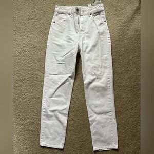 Zara white straight-leg jeans